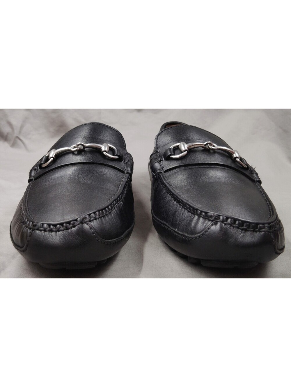 Cole Haan C12398 Mens 9.5 M Black Leather Horsebit Driving Loafers Shoes